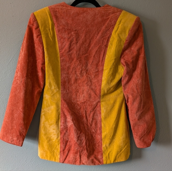 Vintage Military Style Suede  Blazer Jacket Size L - Picture 5 of 6